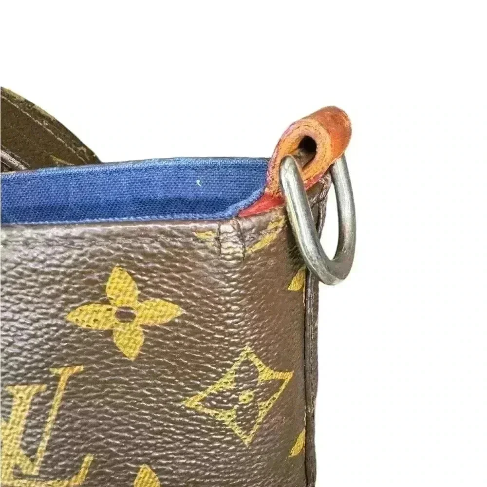 Louis Vuitton V Jour Blue Tote Crossbody Bag In Monogram Cambas.